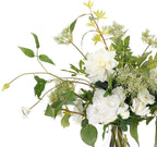 White Peony Dahlia, Faux Watergarden