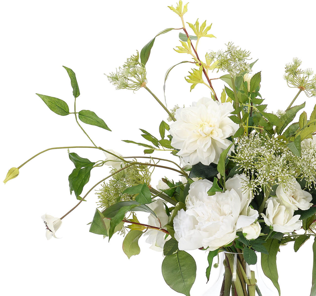 White Peony Dahlia, Faux Watergarden