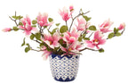Pink Magnolia Flowers, Faux Watergarden
