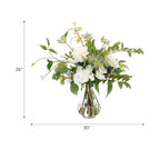 White Peony Dahlia, Faux Watergarden