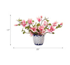 Pink Magnolia Flowers, Faux Watergarden