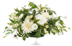 White Peony Dahlia, Faux Moss Garden