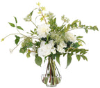White Peony Dahlia, Faux Watergarden