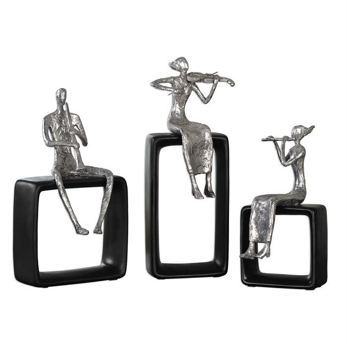 MUSICAL ENSEMBLE FIGURINES, S/3