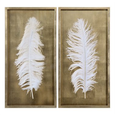 WHITE FEATHERS SHADOW BOXES