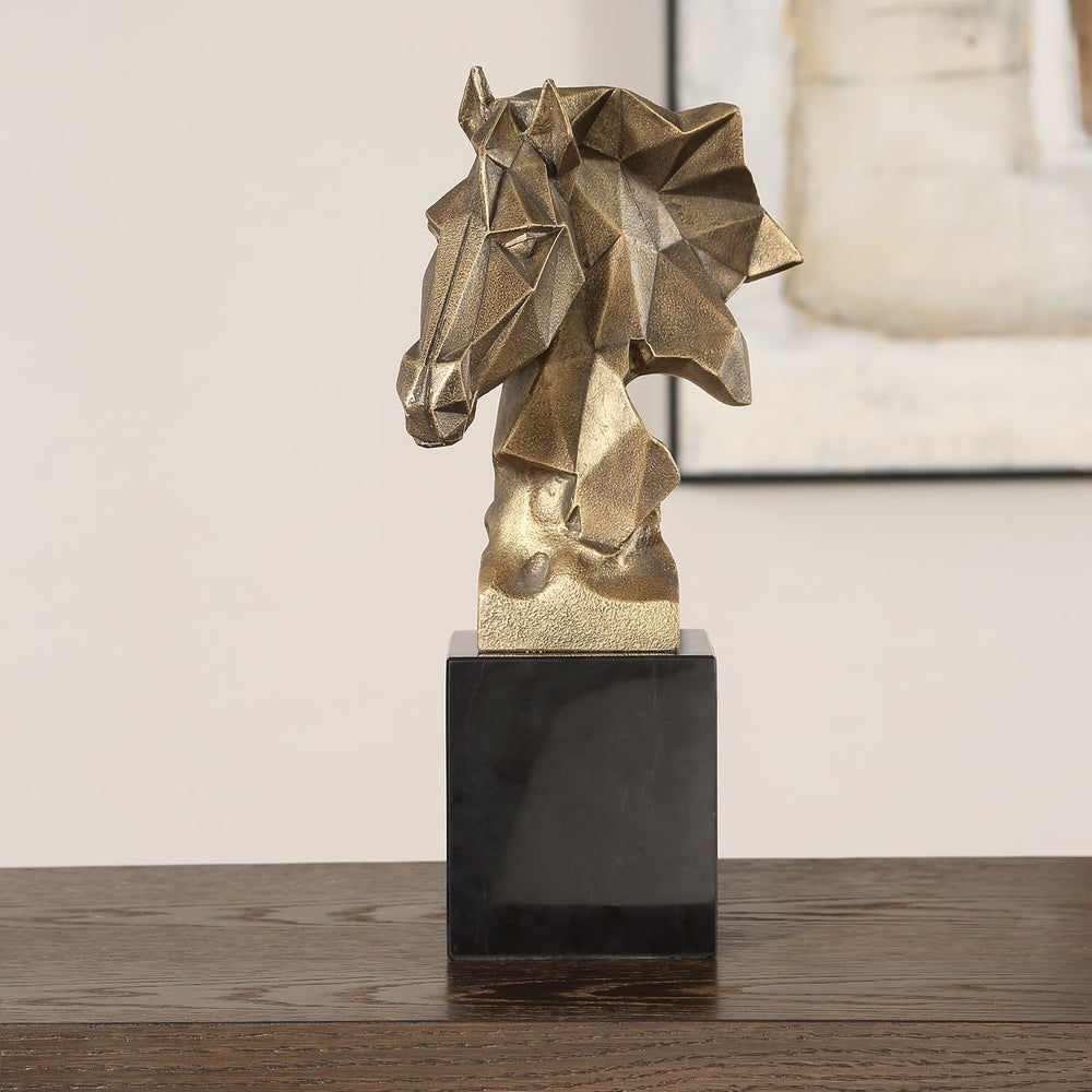 CHISELEND HORSE BUST,SCULPTURE