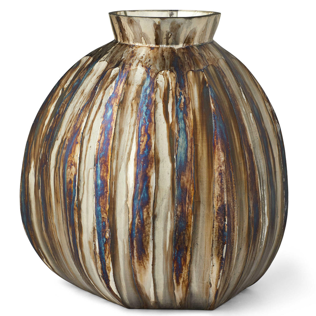 BLACK LEBEL RIPPLE VASE-BRONZE MEDIUM