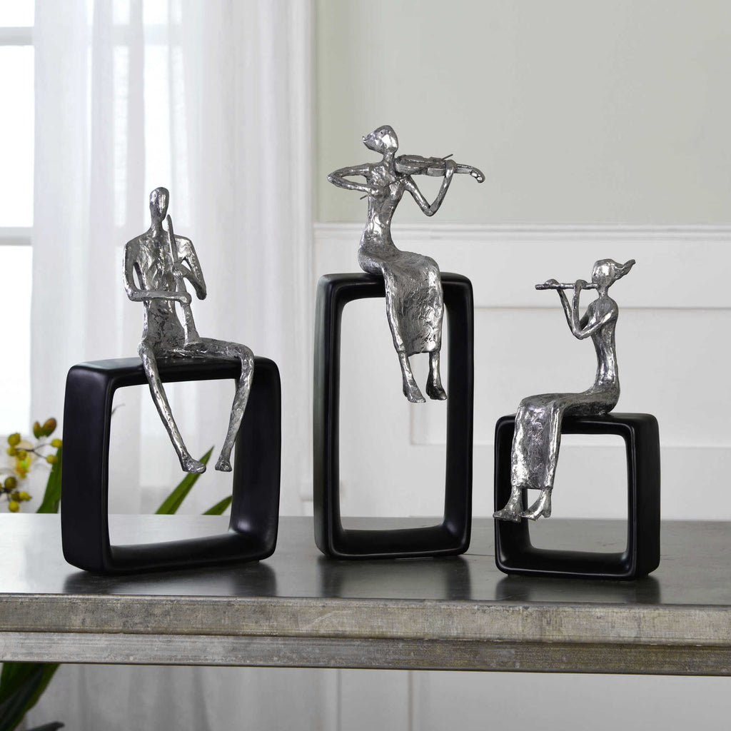 MUSICAL ENSEMBLE FIGURINES, S/3