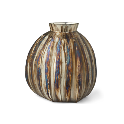 BLACK LEBEL RIPPLE VASE-BRONZE MEDIUM