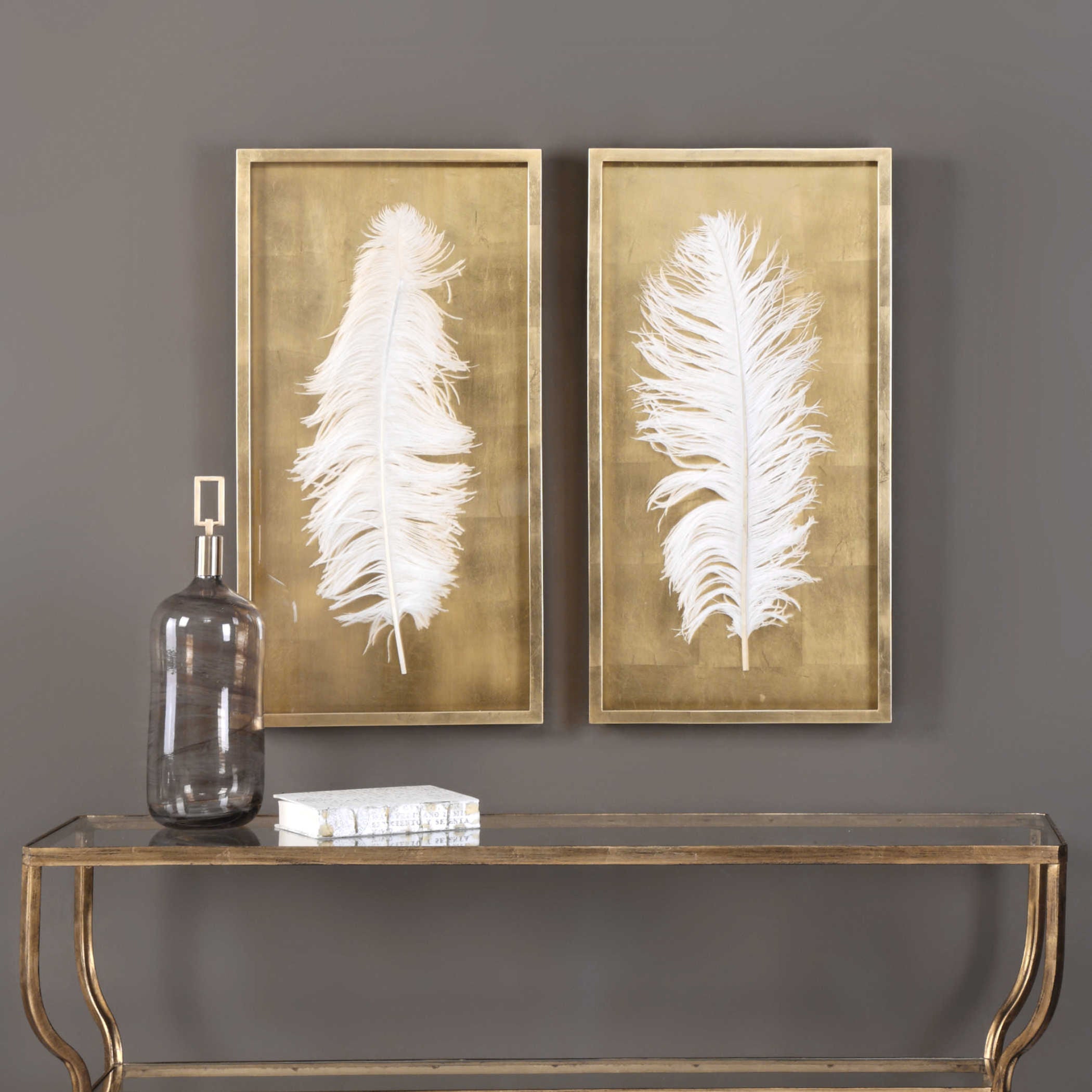 WHITE FEATHERS SHADOW BOXES