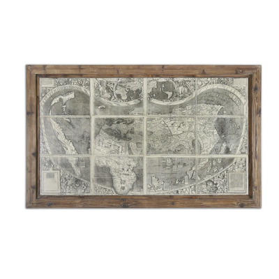 WOOD TREASURE MAP WALL ART