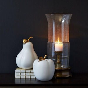 APPLE AND PEAR SCULPTURES, S/2