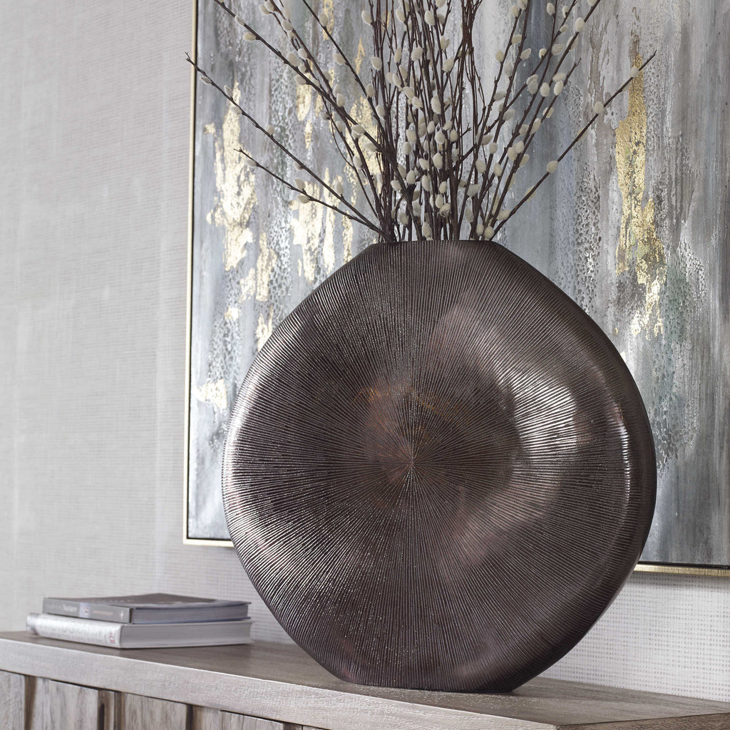 GRETCHEN VASE, BLACK NICKEL