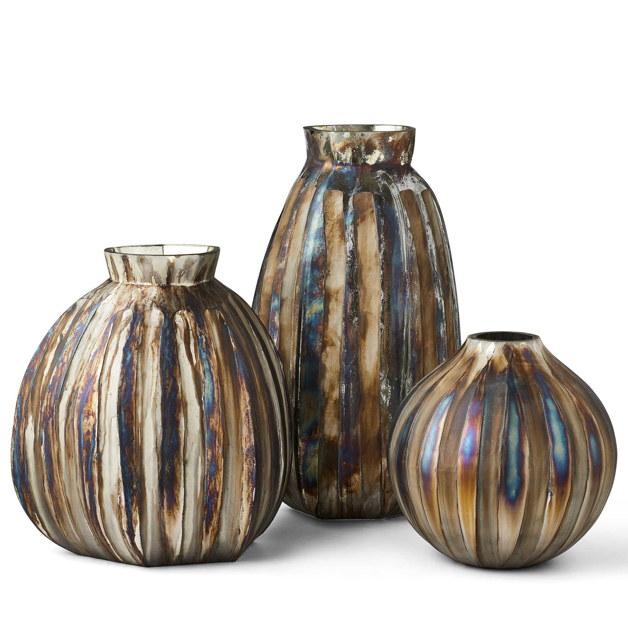 BLACK LEBEL RIPPLE VASE-BRONZE MEDIUM