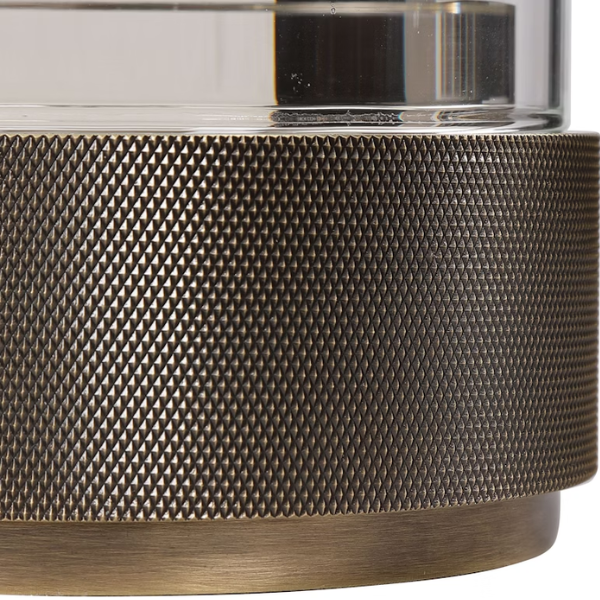 SANDRINGHAM BRUSHED BRASS CANDLEHOLDERS S/2