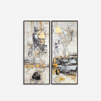 LIFE SCENES HAND PAINTED CANVASES, S/2