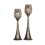 ANTIQUED GOLD  CANDLEHOLDERS