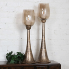 ANTIQUED GOLD  CANDLEHOLDERS