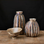 BLACK LEBEL RIPPLE VASE-BRONZE MEDIUM
