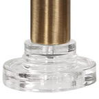 ACCENT LESLIE BRUSHED BRASD CANDLEHOLDERS, S/2