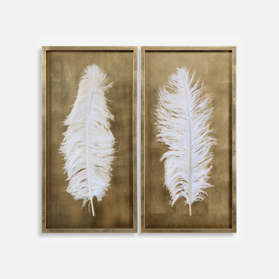 WHITE FEATHERS SHADOW BOXES