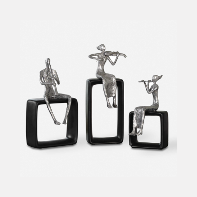 MUSICAL ENSEMBLE FIGURINES, S/3