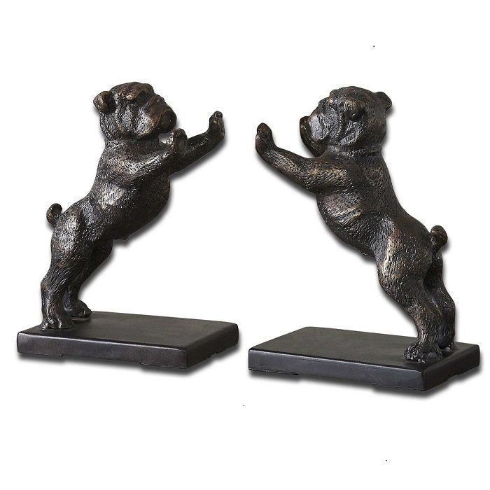 BULLDOGS BOOKENDS, S/2