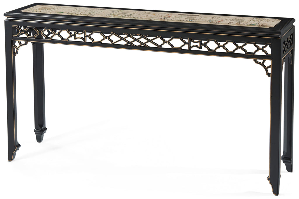 Long Hall Chinoiserie Console Table