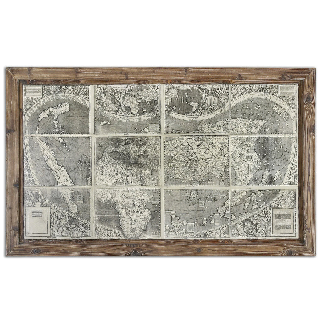 WOOD TREASURE MAP WALL ART